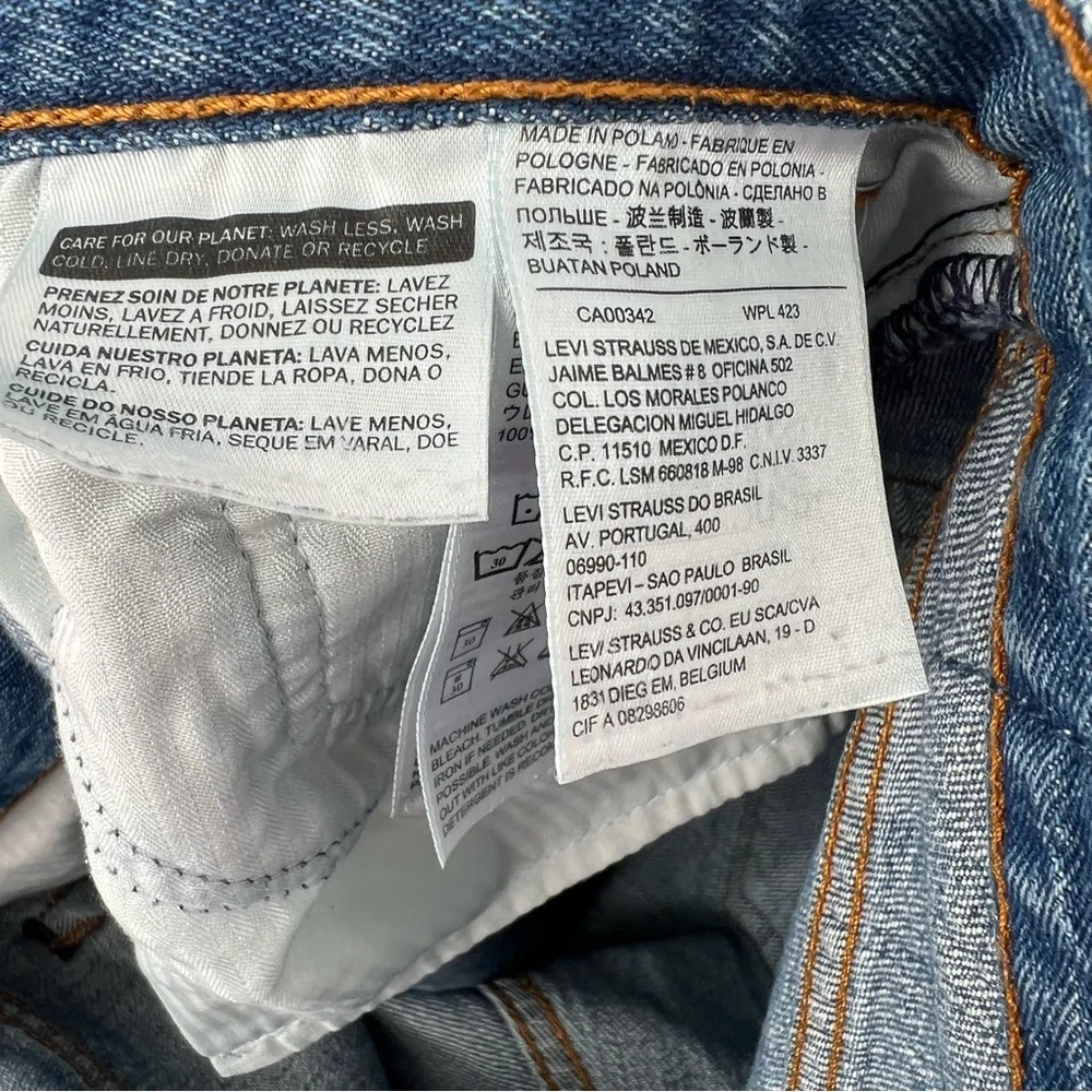 Levi’s White Oak Cone Denim Women’s 27 Blue Jeans Straight Leg Hidden Button Fly
